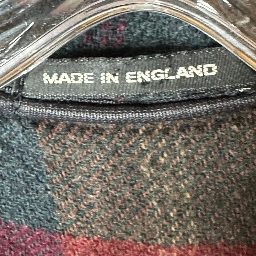 Vintage Orvis Womens M Duffle‎ Coat Wool Cashmere Plaid Lined Toggle England - Picture 16 of 16